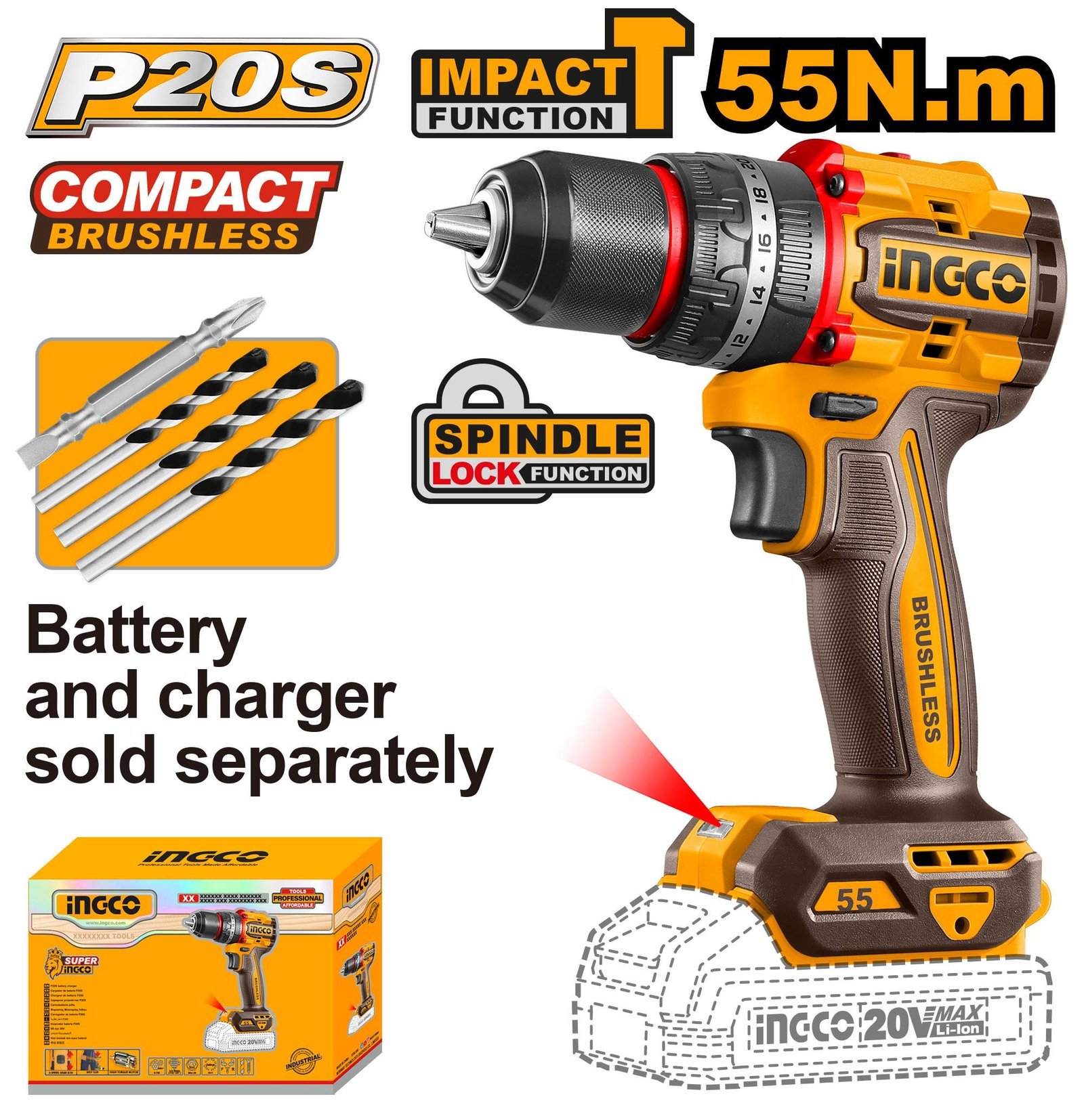 Compact Brushless Cordless Impact Drill