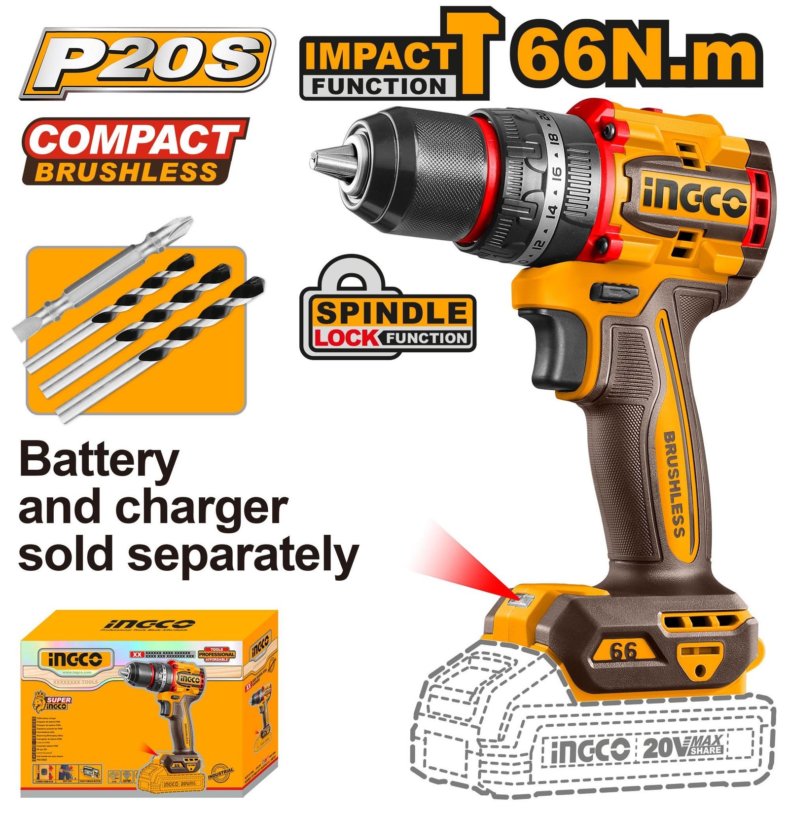 Compact Brushless Cordless Impact Drill